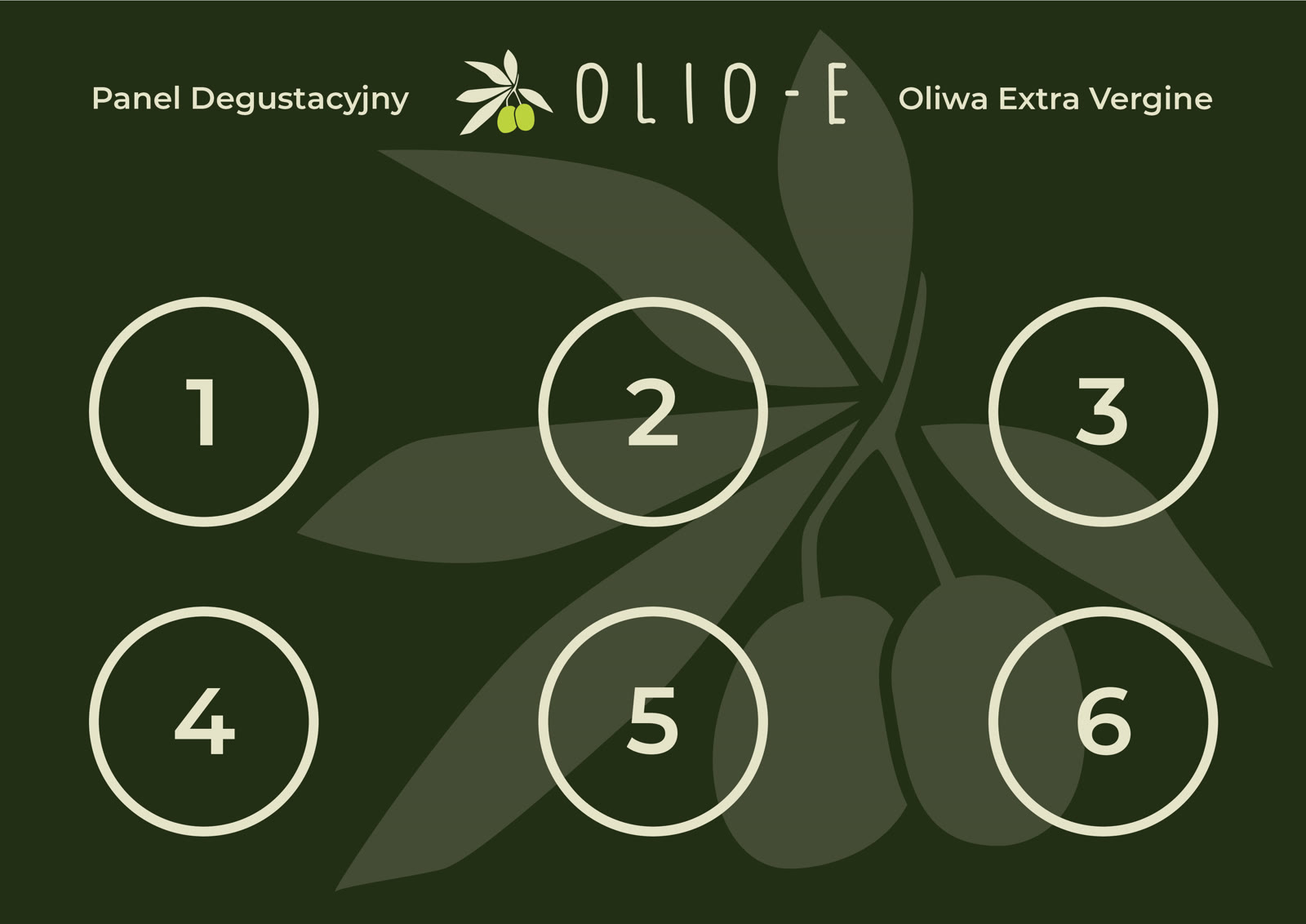 Olio-E — Tasting sheet — A4 landscape
